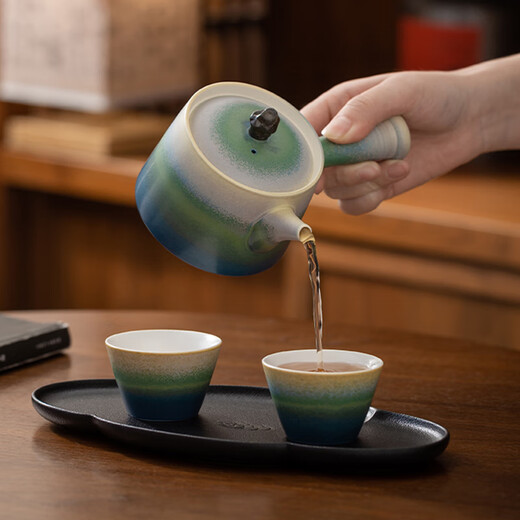 Forbidden City Culture Impression Qianli Jiangshan Tea Set Complete Tea Set Palace Museum Cultural and Creative Gift Birthday Gift Gift Box Set of 5