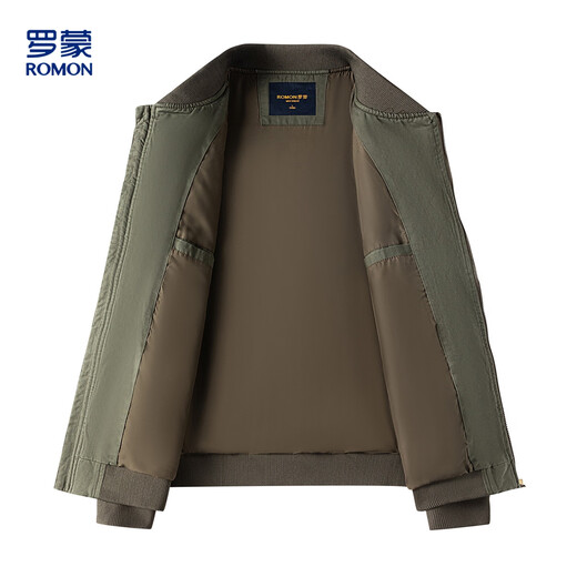 
Romon Spring and Autumn Fashion Baseball Collar Top Men's Comfortable and Versatile Cotton Men's Leisure Jacket LM1G363X9221