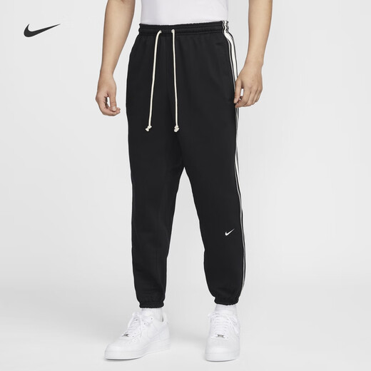 Nike (Nike) Offizielle Therma-Fit-Männer plus Fleece-Basketballhose warm HJ3884 010 Schwarz/Licht Elfenbein Weiß XL