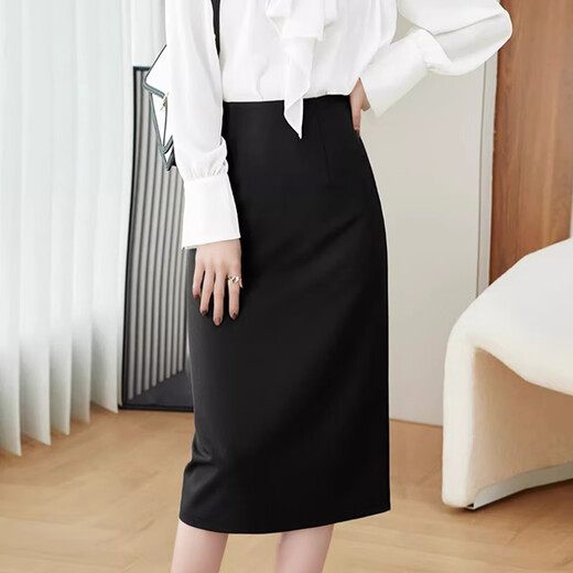 Troman Spring and Autumn New No-iron Suit Skirt Women's Long Over-the-Knee Fashionable Workwear Skirt Professional Skirt