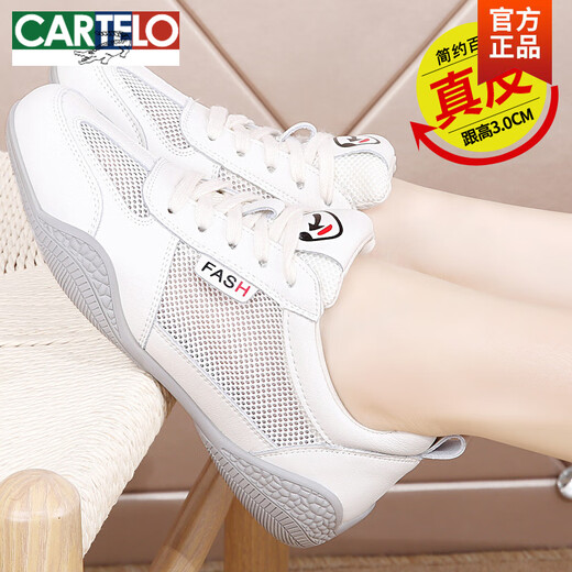 
CARTELO leather bag-toe sandals for women 2025 new summer new mother hollow flat sole sports soft sole beach shoes Q682 meters gray leather 37
