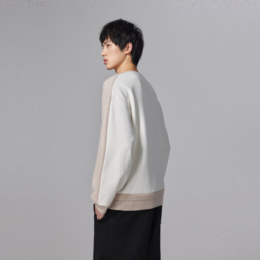 Mai Meng MM Mai Meng Men's Autumn and Winter New Sheep Wool Loose Round Neck Pullover Cardigan Sweater 9EA130392 Rice Camel M