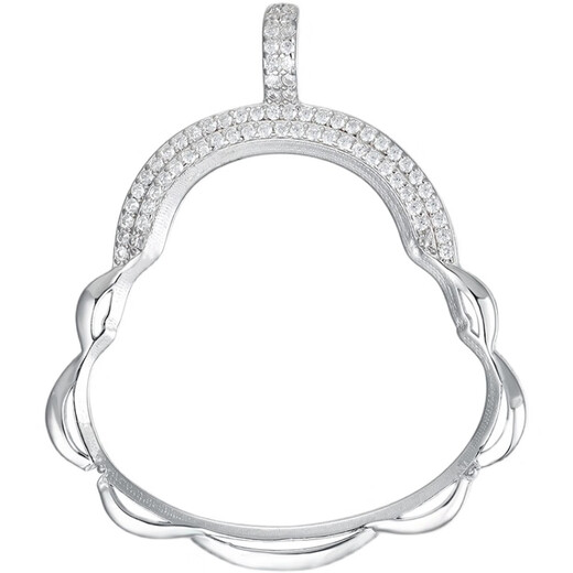 Tanhai s925 sterling silver luxury platinum Buddha pendant empty holder emerald Maitreya Buddha statue rose gold pendant holder edge 18*28*25 sterling silver 18K gold