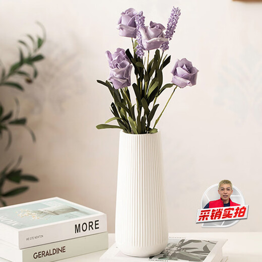 Mu Ding Ding simple style ceramic art vase white home living room with flowers for decoration high-end birthday gift