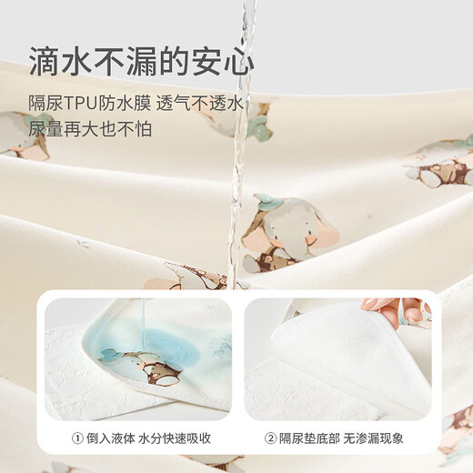 Tongtai baby urine sediment pad newborn baby moisture absorbing and breathable wet bed sheet children washable leakage-proof mattress green 70*90cm