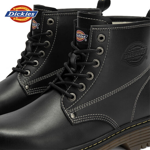 Dickies men's Martin boots fashionable men's boots comfortable outdoor boots leather boots men's British style work boots black 40