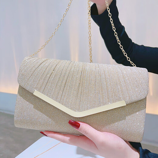 Chongsukei Small/CK Europäische und amerikanische Mode Clutch Bag Damenumschlagbeutel Soziales Temperament Tasche Hochzeit Cheongsam Bag Frauen Dreieck Gold Edge Silber Silber