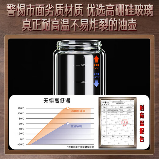 Sansi Steel spray bottle, atomized, spray and pour oil, dual-purpose spray bottle, food-grade glass oil spray bottle, no oil hanging 37061