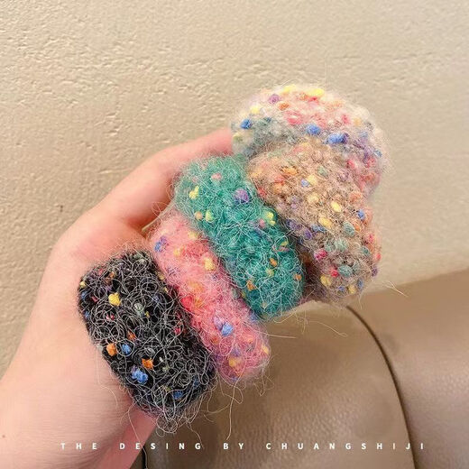 Nanbo Maru Hair Tie Women's High Ponytail Durable Rubber Band Hair Tie 2025 New High Elasticity Leather Cover Hair Tie NW-FQ95 Wave Dot Mixed Color 5-piece Set Bag