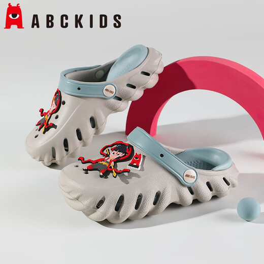 ABC KIDS children's clogs boys cartoon Nezha sandals girls baby outdoor sandals men 8623 light gray 40-41