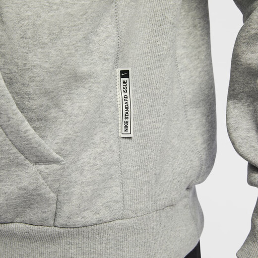 耐克男子加绒篮球套头连帽衫冬季保暖卫衣NIKE THERMA-FIT HJ3882 063调色暗灰/淡象牙白 S