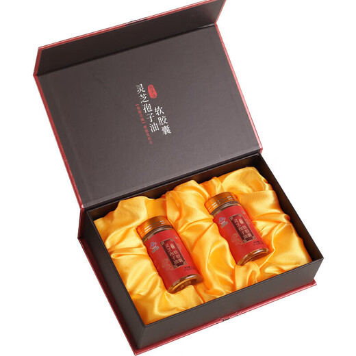 Коррекция масляных капсул со спорами Ganoderma lucidum Сущность порошка спор Ganoderma lucidum для людей среднего и пожилого возраста для повышения иммунитета 30 капсул * 2 бутылки, подарочная коробка по 10 шт.