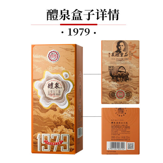 张裕金奖白兰地中国名酒纪念酒独立小瓶装限定版礼盒 醴泉1979白兰地 200mL 1瓶