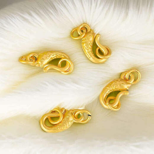 Time Bird 18k Gold Bracelet Button Head Button Connector Accessories Pearl Necklace Buckle Clip Imitation 18k Gold DIY Gold Pendant Buckle Phoenix Buckle (6.5*16mm*Ring 6mm)