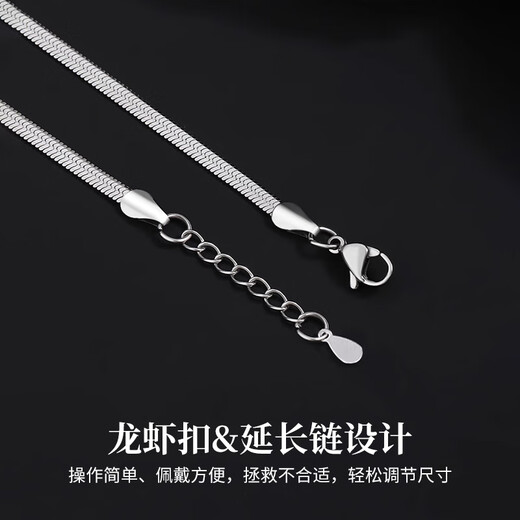 Chinese Gold Snake Bone Chain Silver Necklace Men's Trendy Zodiac Year Snake Shape Chain for Boys Birthday Gift for Boyfriend and Husband Anniversary Blade Snake Bone Chain Jingsuda