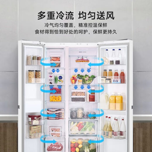 LG6555-Liter-Kühlschrank Doppeltür Großkapazität Klimaiger frostfreier intelligenter Frequenzumwandlung Energiesparender Kühlschrank Weiß