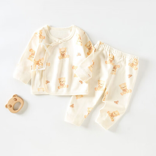 
Disney baby clothes newborn split set pure cotton children's spring and autumn newborn monk full moon suit four seasons pajamas boneless 12245 brown bear 66cm 66 (March-June)