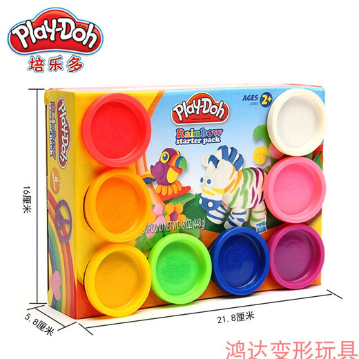孩之宝 彩虹8色装 安全彩泥橡皮泥补充装儿童玩具A7923 培乐多15色工具箱B9197