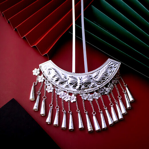 Yangyan ethnic minority headwear Guizhou Miao silver jewelry Dong hairpin tassel hairpin Hanfu hairpin stage performance accessories silver 1