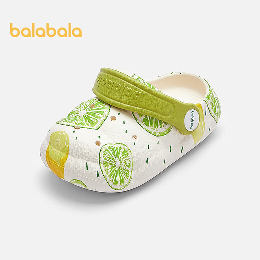 Balabala Kinderschuhe und Kinderruhschuhe Sommer 2025 Neue Innenjungen bequeme Tide-Lochschuhe für Mädchen für Mädchen weiß und grün 00314 23 (Fußlänge 16.3-16,7/Innere Länge 17,7)