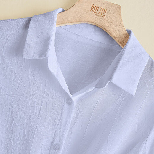 She pool fashion shirt 2025 spring and summer new women's clothing tie single-breasted centre-sleeved short shirt T31X0666C