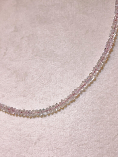 Kechu Ruyijia high ice seed pink morganite pink diamond fire color extra good 14k button necklace