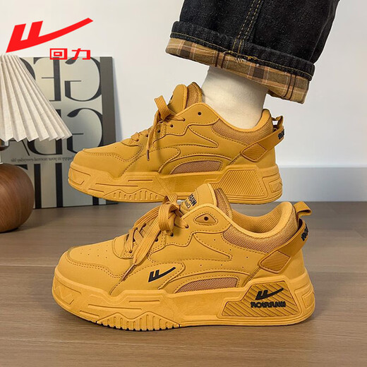 Huili men's shoes 2025 new summer breathable hot lightweight board shoes for men's thick-soled high-rise sneakers casual shoes trendy shoes wheat color [counter quality, authentic guarantee] 39