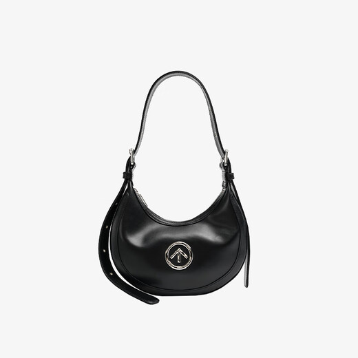 Grottoluna Hobo Leather Crescent Bag Fashion Classic Commuter One-Crossbody Crossbody Bag Classic Black
