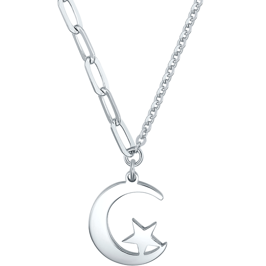 Saturday Fortune PT950 platinum necklace female star moon pendant B0612679 about 3.58g 40+5cm birthday gift
