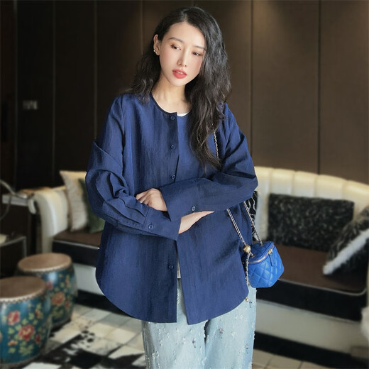 Sombra de flores Yaoyao Fashionable Retro New China Silk Fabor Cloud Shaw Top Temperamento femenino Simple suelto y versátil camisa S6173 Red M