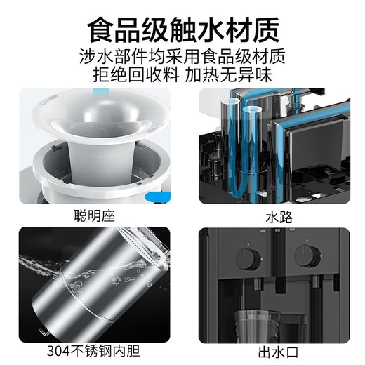 美的（Midea）饮水机【价保618】国家补贴 家用桶装水立式加热饮水器 客厅办公 桶装水烧水器不锈钢内胆快速加热 银色 温热型 YR1518S-X