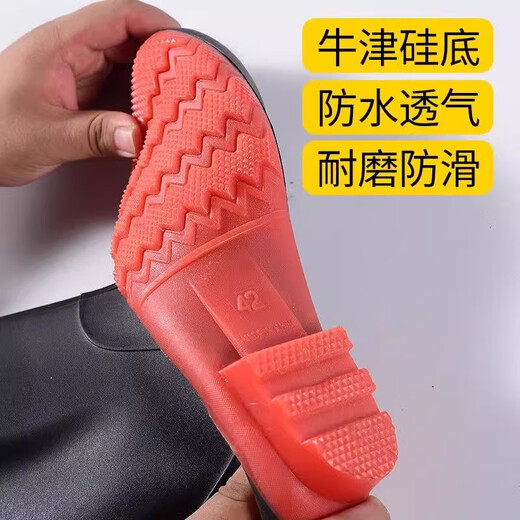 OIMG waders, full-body waterproof fish pants, one-piece thickened, go to the sea, plant rice, catch fish, catch lotus root, half-length fishing water shoes, blue - half-length pants size 42