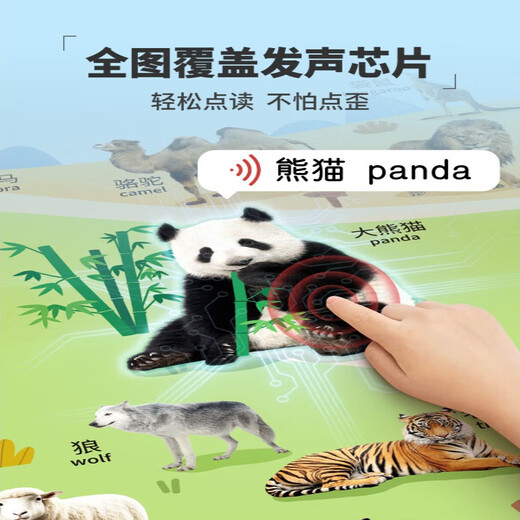 Lingno Calidad alemana Audio Baby Education Educación temprana Post Chart Iluminación cognitiva Infantil y niño Lectura Libro de voz Libro de aprendizaje de juguetes 0-2 años [Animales + frutas y verduras + transporte + caracteres]