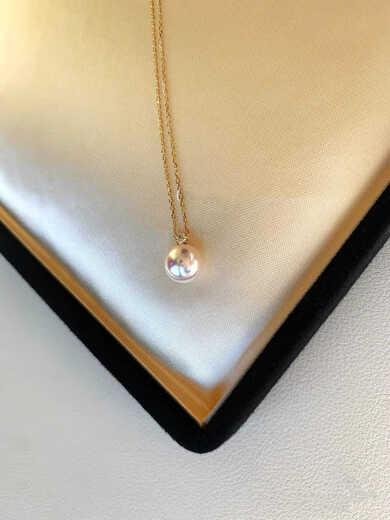 Tomihisa Akoya sea water necklace princess style pendant, perfect round, extremely bright and flawless 18K gold, yellow gold (excluding chain) 10-11mm