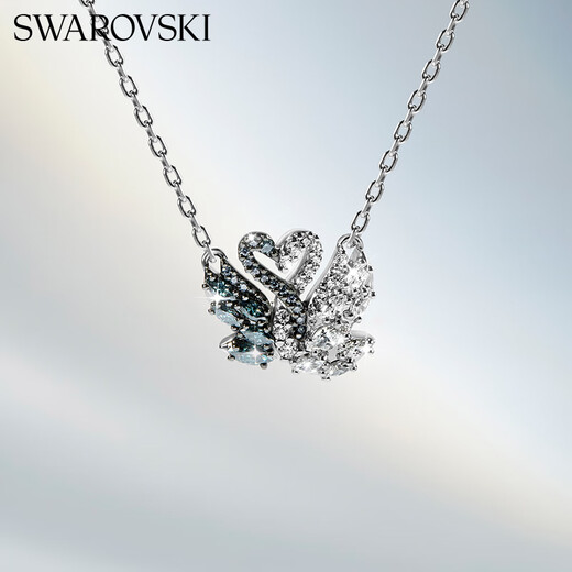 Swarovski (SWAROVSKI) SWAN black and white two-color swan Shijia hugging goose necklace girl birthday gift