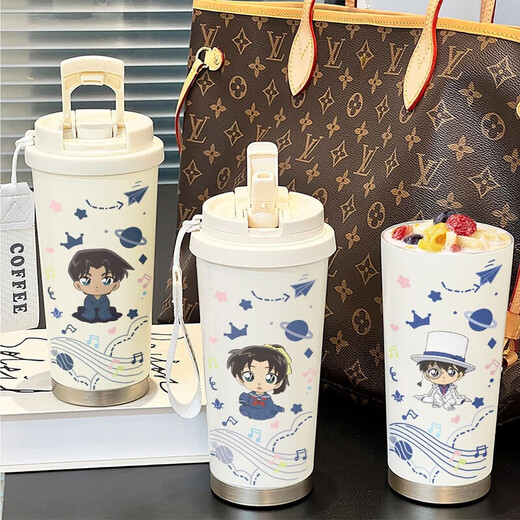 Conan Water Cup Thermos Straw Coffee Copa Simple INS Altantador de alto valor Portable 316 Acero inoxidable LB BXAB15780 Anime Girl/ No Pattern 520ml con Lanyard/
