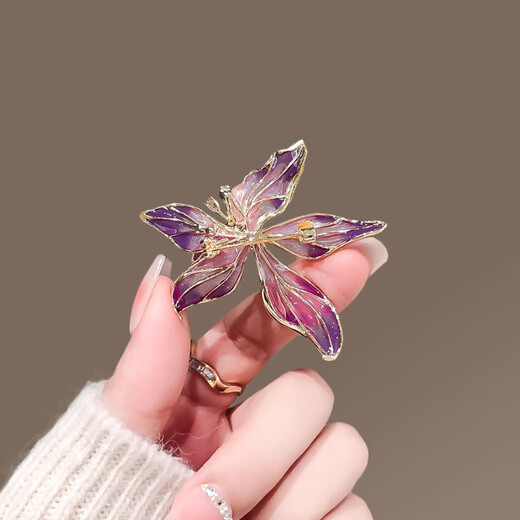 Yin Muchi French iris brooch, high-end women's exquisite crystal corsage, niche design pin, suit decoration gift, XZ0556 iris brooch