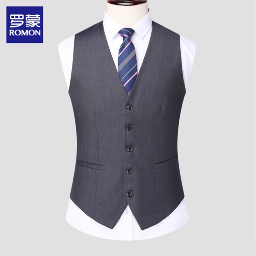 
Romon Suit Vest Men's Vest 2025 Spring and Summer New Fashionable Formal Business Casual Suit Horse Clip Men Blue XL Recommended [121-140Jin [Jin equals 0.5 kg]]