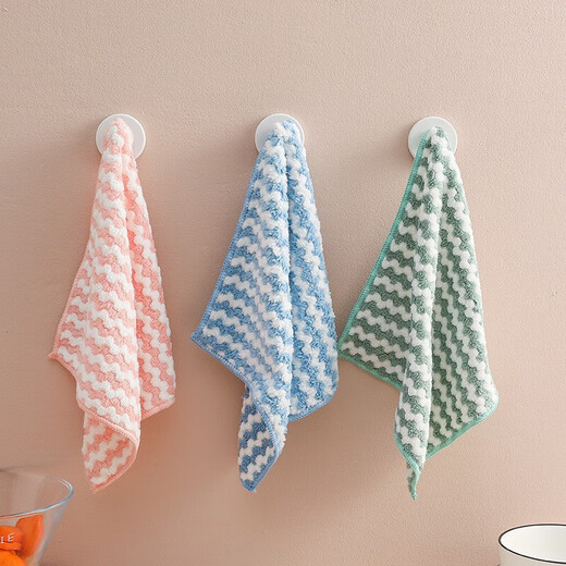 Cleaning rag 25cm*25cm edge-locked, water-absorbent, non-greasy kitchen dishcloth, hand towel, rag, mixed colors, random - 10 pieces