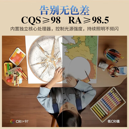 Zhixingsheng national AA grade table lamp for eye protection, learning myopia, long battery life, charging 14w ultra-bright reading, reading and writing prevention, students only, eye protection model, double-headed 66CM light source - 10h battery life - 14W brightening, national AA grade full spectrum RG0 blue light-free eye protection