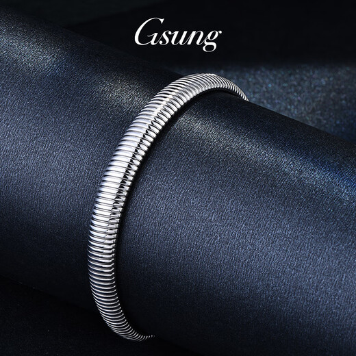 GsunG platinum bracelet PT950 men's pure platinum snake bone chain, personalized retro domineering hollow flat snake chain, can be customized and supports customization of different lengths and weights.