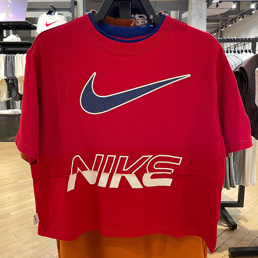 Nike T-Shirt Damenbekleidung 2023 Sommer Neue Mode Sportbekleidung lässig bequeme Fitness atmungsaktiven losen runden Nacken Kurzärmel HF6291-687/Red M.