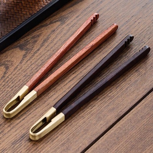 Yipin Workshop Copper Wood Bamboo Clamp Tea Clamp Ebony Rosewood Kung Fu Tea Set Accessories Household Tea Cup Clamp Tweezer Cup Washing Tool Rosewood Copper Head Wooden Clamp