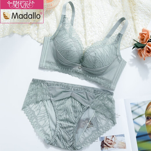 Modal Ben Ming Nian Big Red Large Size Breast-Reducing Underwear Women's Shoulder Straps Non-Slip Thick Push-Up Bra Set Red Set 70A 32A%3D Set