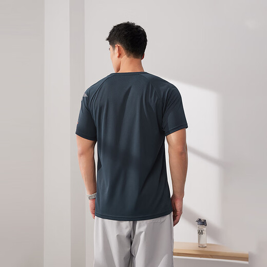361 Kurzärärmelte T-Shirt Herren Frühling und Sommer Schnelltrockne Kleidung Lose Sports Running Fitness Training Freizeitkleidung 652524101-7