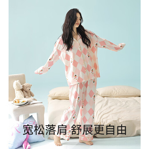 Modal Pyjamas Frauen Frühling und Herbst Koreanische Version von Pure Cotton Long Sleeve Hosen für Frauen lässig Cardigan Home Clothing Set für Outside 3E3294 2xl
