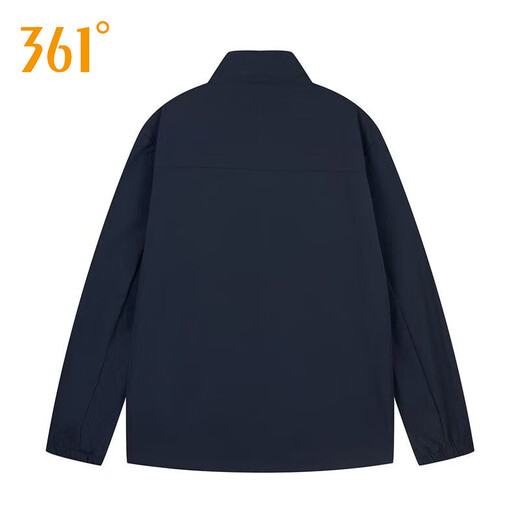 361 sports jacket men's 2025 spring new lightweight and simple casual jacket men's windproof stand collar single windbreaker men deep blue L
