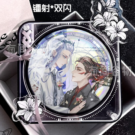 奇优宝哪吒魔童闹海周边徽章敖丙同人银葱双闪反光吧唧收藏谷子摆件礼物 藕饼C4872 镭射58mm