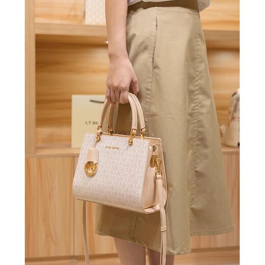 New Year's gift Hong Kong light luxury brand genuine leather bag women's commuter handbag middle-aged mother's crossbody bag off-white high-end gift bag practical girl's birthday gift for girlfriend and wife