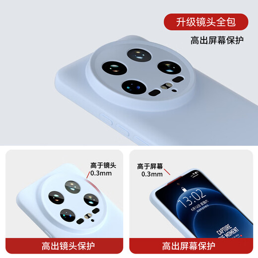 Shangsu Su geeignet für Xiaomi 14ultra Mobiltelefon Fall Xiaomi 14ultra Schutzhülle Zhenpin Flüssiges Silikon-Softschalen-Objektiv Vollaufbindungs Anti-Fall-Frauen-Männer mi einfacher Schale Carbon Gray